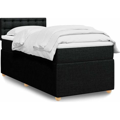 Boxspringbett mit Matratze Schwarz 80x200 cm Stoff