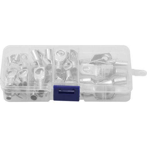 Assortiment de 60 cosses à sertir en cuivre pour câbles automobiles, connecteurs thermorétractables pour câbles nus et batteries. (1/5)