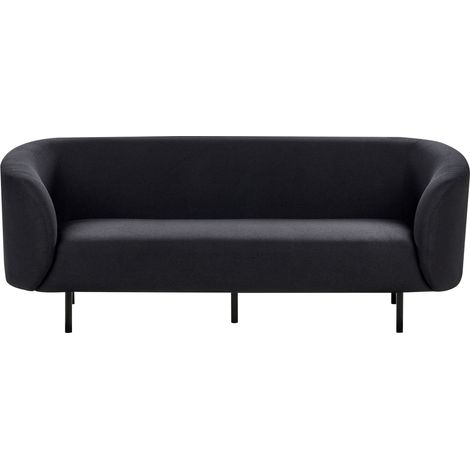 Sofa 3 Seater LOEN Fabric Black (1/5)