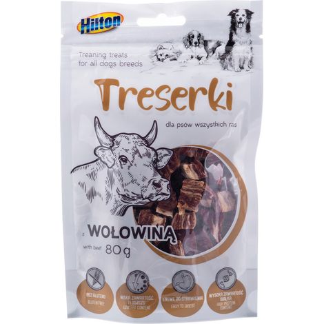 HILTON TRESERTS DE VIANDE AVEC B¼UF 80G POUR CHIEN 139-181119-99 (1/4)