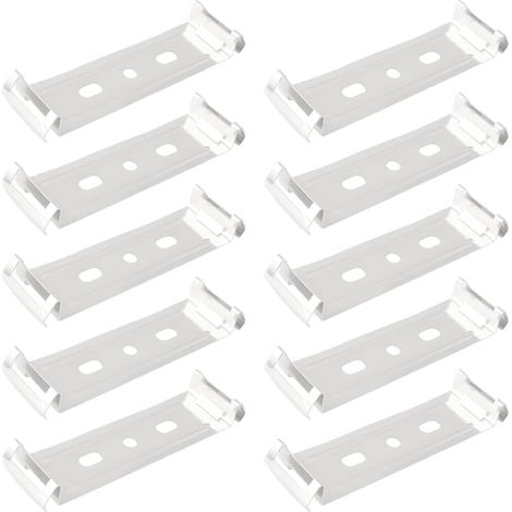 Pack of 10 Light Tube Clips 74 x 20 x 9.2 mm for Installation and Support of Light Tubes (1/5)