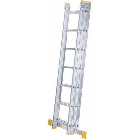 Monmobilierdesign – Échelle transformable en aluminium 3 plans 7 marches – Charge maximale 150 kg – Barreaux antidérapants – Conforme norme EN-131