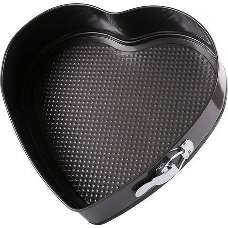 Molde para pasteles antiadherente con cierre en forma de corazón, bandeja de jardín de acero al carbono con hebilla, molde para pasteles, herramienta para hornear mousse, molde para pasteles