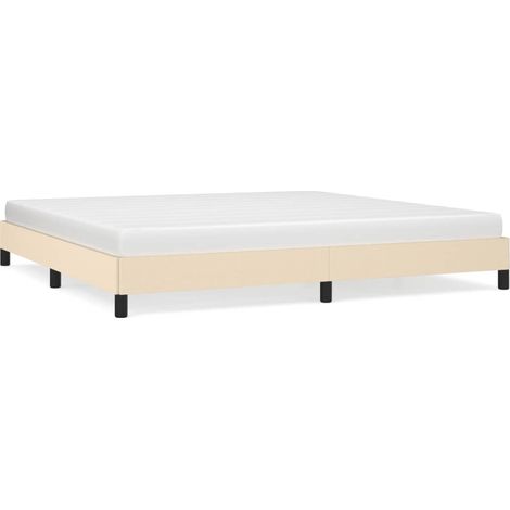 Maison Exclusive - Cama sin colchón tela color crema 200x200 cm