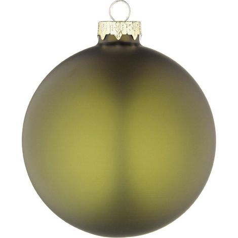 Pallina per albero di Natale color Verde Muschio effetto opaco in vetro di alta qualità -4 Palline Ø 10 cm (1/4)
