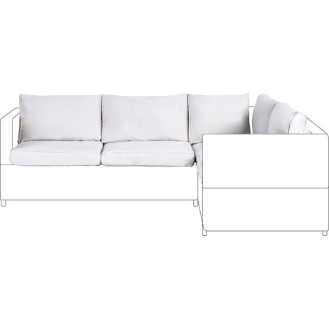 Outdoor Cushion Cover Set Light Grey Fabric Sofa Seat Backrest Pillow Cases AVOLA