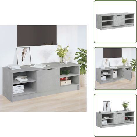 The Living Store TV-Schrank Betongrau 102x35,5x36,5 cm Holzwerkstoff - Holzwerkstoff (1/5)