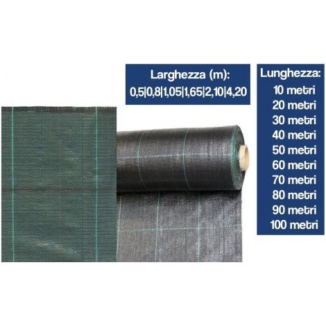 TELO PACCIAMATURA ANTIRADICE ANTI RADICE ANTIALGA PER ERBACCE ORTO 26193V 10 MT,0.5 (35690)