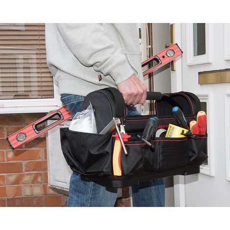 Caisse a outils Sac de rangement Poignee transport acier et Bandouliere (1/4)