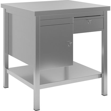 eurokraft basic, Poste de travail en inox, 1 caisson, 1 tiroir (1/5)