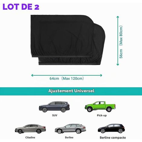Pare Soleil Voiture Rideau Occultant pour Fenêtre Latérale Arrière Protection Solaire (1/3)
