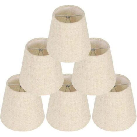 Set di 6 paralumi per lampade da tavolo, paralumi a morsetto, paralumi di ricambio in lino, piccoli paralumi a morsetto per comodini, applique in cristallo e lampadari.