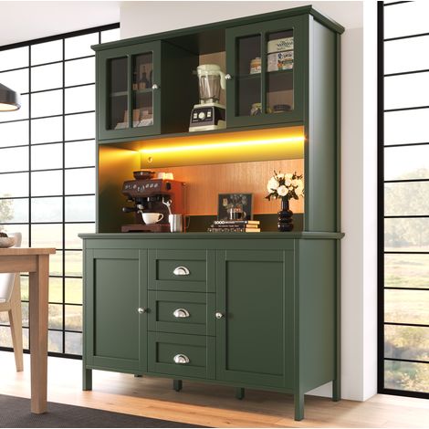 Armario aparador cocina con LED MDF 120x40x179 OKMYHOME