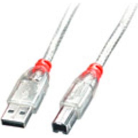 LINDY USB-Kabel USB 2.0 USB-A Stecker, USB-B Stecker 2.00 m Transparent 41753