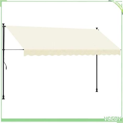 Auvent rétractable - FAFEICY - 368748 - Rétractable (manivelle) - 350x150 cm - Tissu 180 g/m² anti-UV (1/5)