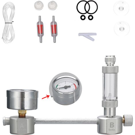 Kit de générateur de CO2 pour aquarium à monter soi-même, avec compteur de bulles et clapet anti-retour. Kit de réacteur à dioxyde de carbone pour aquarium planté.