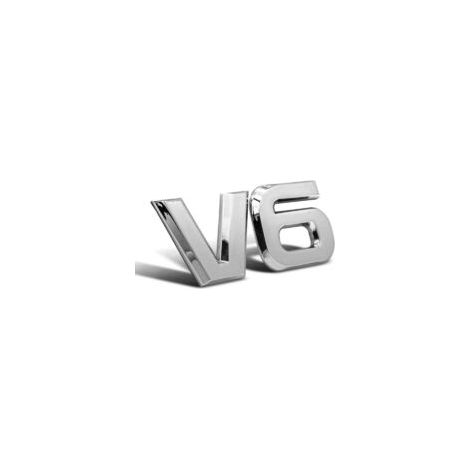 V6 Chrom-Metall-Emblem mit 3D-Logo für Autos - Crezuo