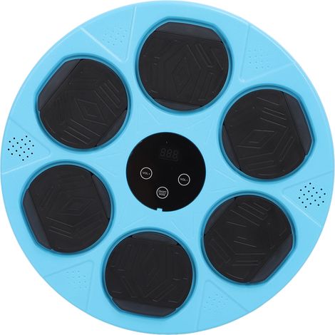 Cible de frappe musicale intelligente, plusieurs modes de vitesse, écran LED, mousse haute élasticité, fixation murale, entraîneur de boxe bleu (1/5)