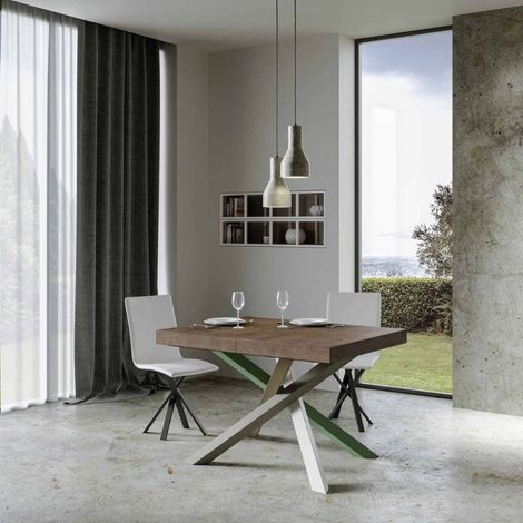 Tavolo allungabile 130/234x90 cm Volantis noce gambe multicolore 4/A (1/5)