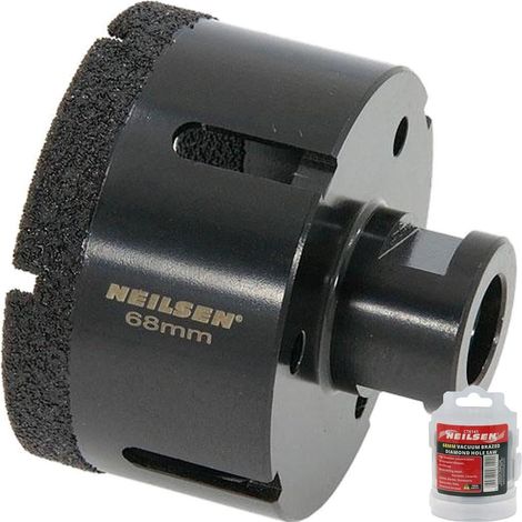 Neilsen 68mm Porcelain Tile Ceramic Stone Diamond Hole Saw Drill Bit M14 Grinder (1/2)