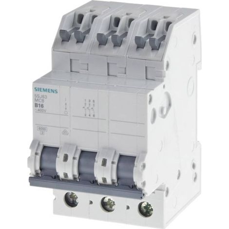 Disjoncteur Siemens 5SJ63166KS 3 pôles 16 A X56797 (1/2)