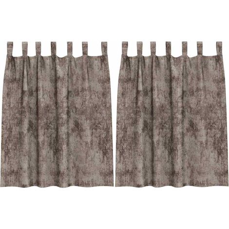 Rideau avec des rideaux 2 pcs Cappuccino 140 x 140 cm Velours CFW11966 (1/5)