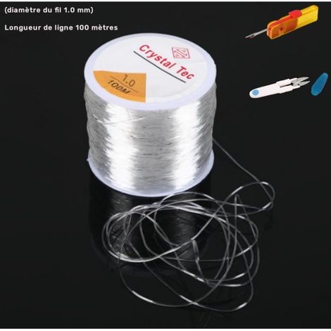 Cordon élastique transparent résistant à l'abrasion de 100 m x 1 mm pour bracelets (1/4)