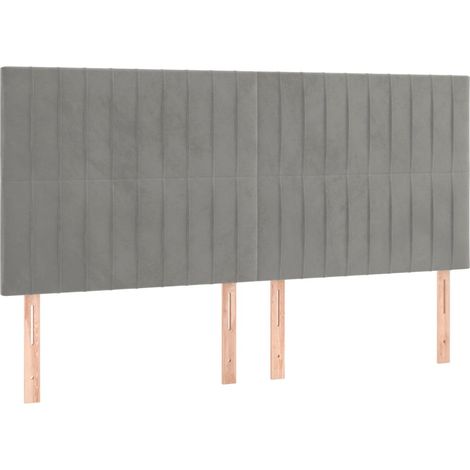 Maison Exclusive - Testiera Grigio Chiaro 160x5x118/128 cm Velluto
