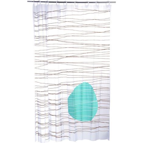 Rideau de Douche "Wenge Horizontal" 180x200cm Marron