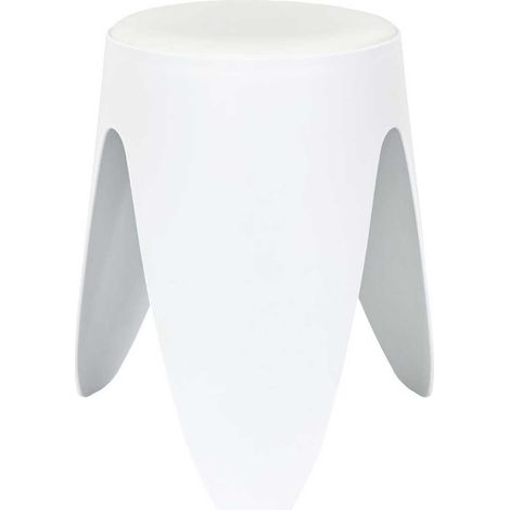 Tabouret Blanc Tulipe en Polypropylène Empilable Ø46 cm - QARIS