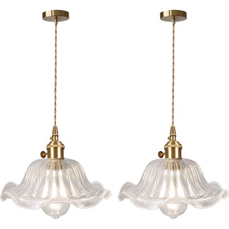 2PCS Lámpara Colgante De Vidrio Lámpara De Techo Interior Vintage Plafones Retro Lámpara Colgante Moderna