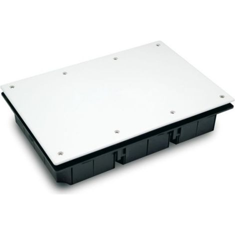 Caja de conexión de empotrar con tapa de color blanco con tornillos (1/2)