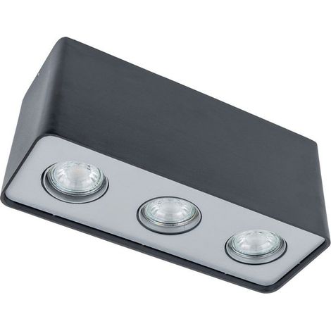 Suspension Italux Harris noire 3xGU10 LED dimmable