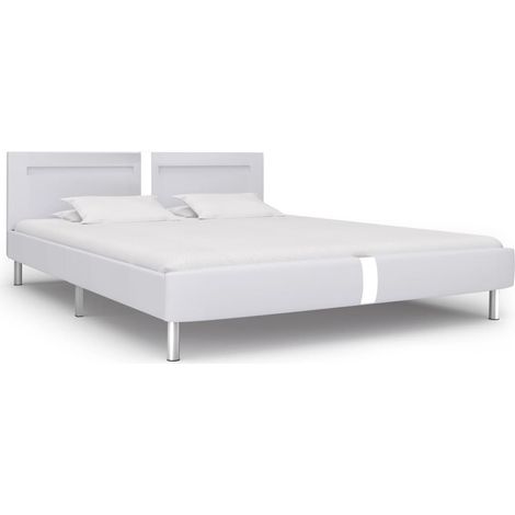 Lit double - lit simple - Cadre de lit avec LED blanc 180x200 cm fr5010 - Maison La Vie (1/5)
