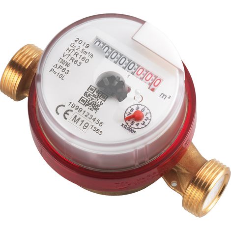 Compteur divisionnaire pré-équipé impulsions eau chaude ACS - Série 2702 26x34