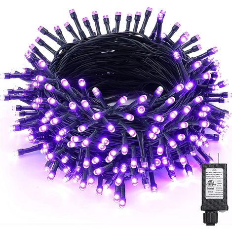 Lumières d'Halloween Violette, 30m 300 LED, 8 Modes Guirlande Lumineuse Connectable, Fils Violet Scintillants Imperméables pour Déco Maison Arbre Fenêtre Fête (1/5)