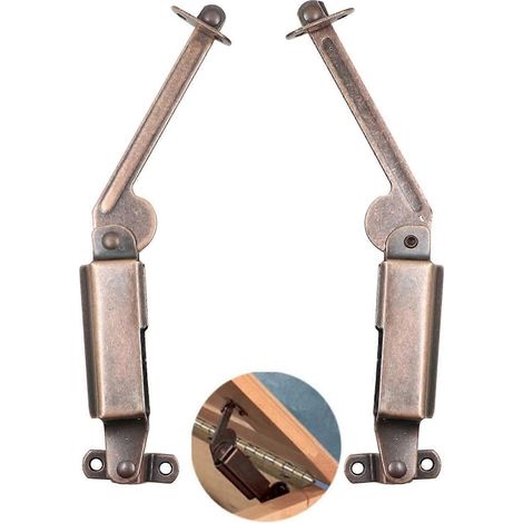 Charnière à ressort de support de porte de placard - Amortisseur en fer, tampon à ressort, charnière de support de couvercle pour placard, cuisine, rabat, penderie, coffre à jouets, armoire, fourrure (1/4)