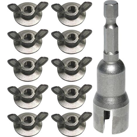 Écrou Papillon - Tournevis Ergonomique en Acier pour Quincaillerie 6 mm - Écrous De Quincaillerie  Pour La Maison La Réparation Automobile Les Meubles Les Adultes Les Hommes Et Les Pères (1/5)