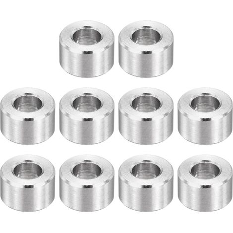 Lot de 12 entretoises M5 en acier inoxydable - Entretoises en métal - 5 mm de diamètre intérieur x 10 mm de diamètre extérieur x 6 mm de long - Pour vis de 1/32" ou M5 (1/5)
