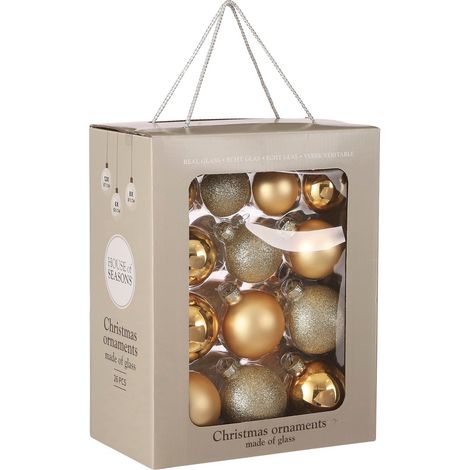 Mica Decorations Ensemble de boules de Noël Or H7xl7xL7cm (1/2)
