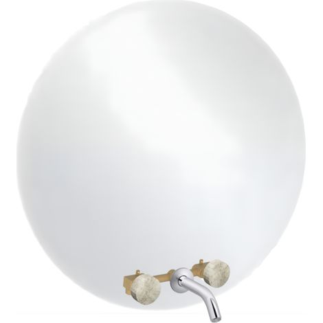 Espejo LED redondo de 3 orificios + mezclador de lavabo empotrado de 3 orificios JACOB DELAFON Grands Boulevards mineral y cromo suavidad
