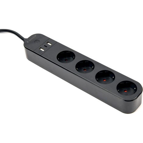 Gembird TSL-PS-S4U-01 regleta múltiple negra 4 salidas AC (1/5)