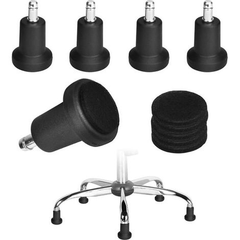 5 pezzi Ruote per mobili Tappi in plastica per gambe Tappi in plastica per gambe di sedie Protezioni per pavimenti Protezioni per gambe di sedie Protezione per mobili Nero (1/5)
