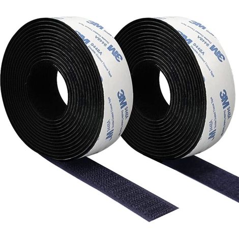 3M Autocollants à rayures double face, adhésif double face super résistant en nylon noir sans marquage double face pour écrans de fenêtre, cadres et décorations (1/5)