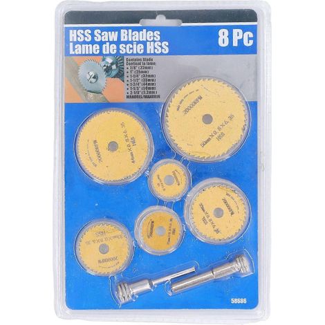 8-teiliges HSS-Sägeblatt-Set (Hochgeschwindigkeitsstahl) für Holz- und Kunststoffbearbeitung sowie elektrische Bohrmaschinen, Gold