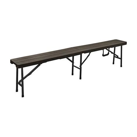 PANCA WOOD DOMUS  HDPE MARRONE/ACCIAIO CM 180X25 H.CM 43