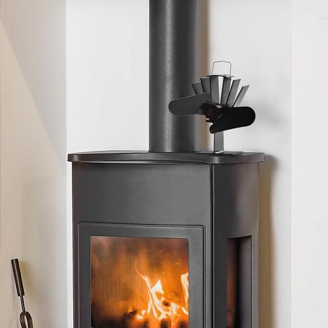 51239 vidaXL Heat Powered Stove Fan 2 Blades Black (1/5)