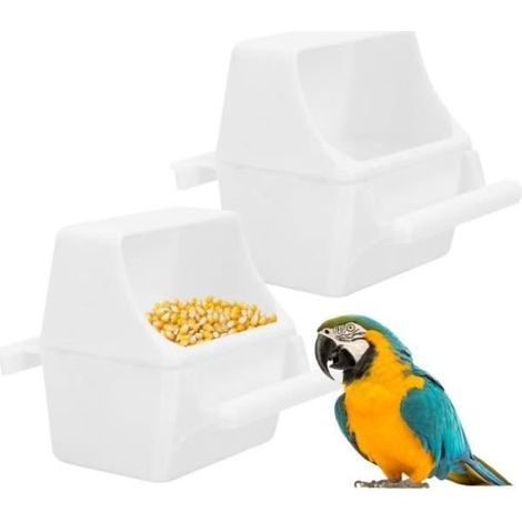 Mangeoire Oiseaux - Anti-Gaspillage - 2 Pièces - ABS - Intérieur/Extérieur - 9x7,5x5,5 cm (1/4)