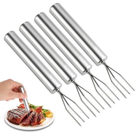 4Pcs Fourchette à Pommes de Terre en Acier Inoxydable,Fourchette à Barbecue,Fourchettes à Fruits et Légumes,Fourchettes à Maïs, Aide à éplucher,pour Légumes et Grillades, Longueur 15cm (1/5)