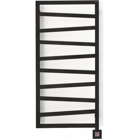 Elektrischer Handtuchheizkörper - Schwarz - Höhe 1070mm Breite 500mm - Watt - ZIG1070/500E8N